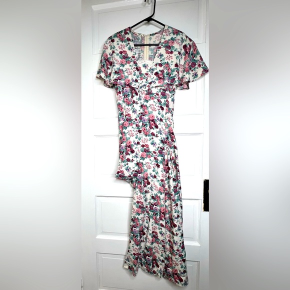 Scott McClintock floral vintage 80s 90s jumpsuit dress 14 cottagecore prairie L - Picture 5 of 11